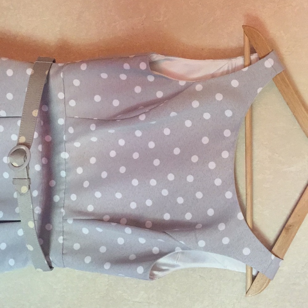 WHBM Sleeveless Polka Dot Print Sundress Brunch Easter Garden Party Dress - Picture 7 of 7